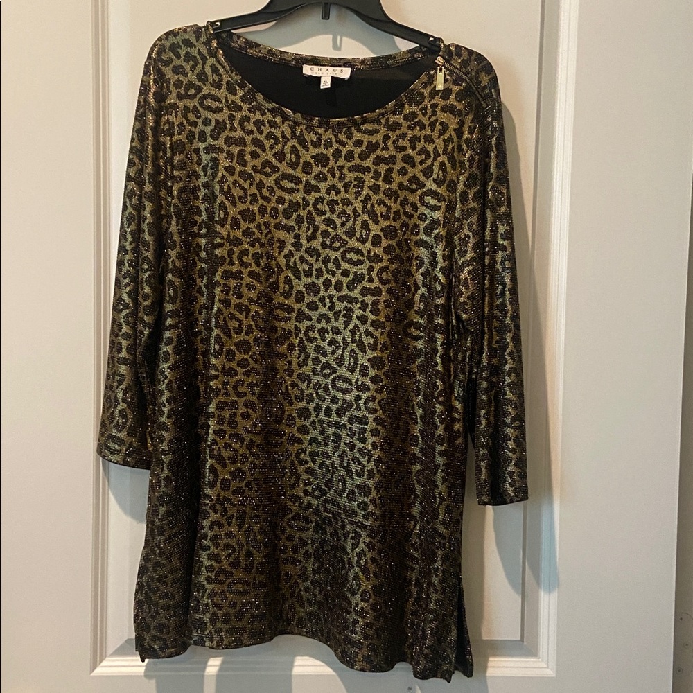 Chaus Animal Print Tunic Top